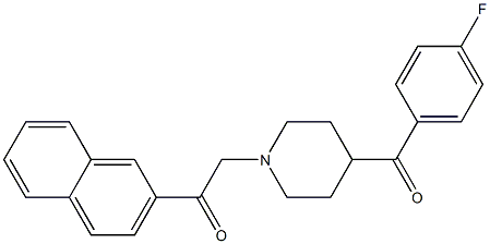 2-[4-(4-Fluorobenzoyl)piperidino]-1-(2-naphtyl)ethanone Structure
