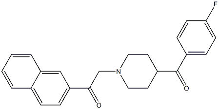 2-[4-(4-Fluorobenzoyl)piperidino]-1-(2-naphtyl)ethanone 구조식 이미지