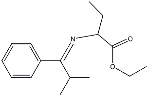 N-[1-(Ethoxycarbonyl)propyl]-2-methyl-1-phenylpropylideneamine 구조식 이미지