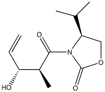 (4S)-4-Isopropyl-3-[(2S,3R)-3-hydroxy-2-methyl-4-pentenoyl]oxazolidin-2-one 구조식 이미지