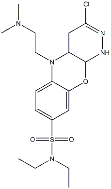 N,N-Diethyl-1,4,4a,10a-tetrahydro-3-chloro-5-(2-dimethylaminoethyl)-5H-pyridazino[3,4-b][1,4]benzoxazine-8-sulfonamide Structure