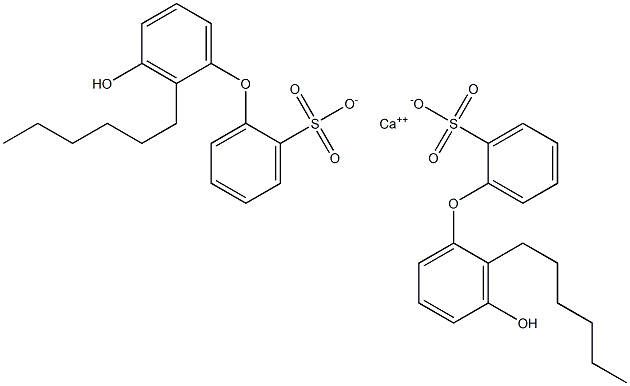 Bis(3'-hydroxy-2'-hexyl[oxybisbenzene]-2-sulfonic acid)calcium salt 구조식 이미지