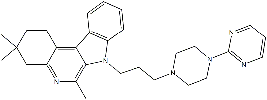 7-[3-[4-(2-Pyrimidinyl)-1-piperazinyl]propyl]-3,3,6-trimethyl-1,2,3,4-tetrahydro-7H-indolo[2,3-c]quinoline 구조식 이미지