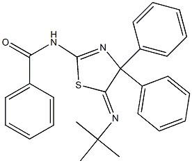 2-(Benzoylamino)-5-(tert-butylimino)-4,4-diphenyl-2-thiazoline 구조식 이미지