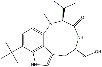 (2S,5S)-9-tert-Butyl-2-isopropyl-1,2,4,5,6,8-hexahydro-5-hydroxymethyl-1-methyl-3H-pyrrolo[4,3,2-gh]-1,4-benzodiazonin-3-one Structure