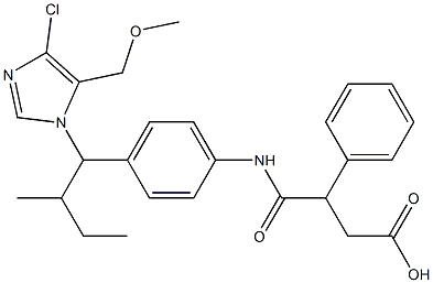 3-[4-(2-Butyl-4-chloro-5-methoxymethyl-1H-imidazol-1-ylmethyl)phenylaminocarbonyl]-3-phenylpropionic acid 구조식 이미지