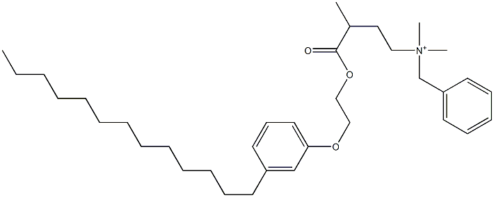 N,N-Dimethyl-N-benzyl-N-[3-[[2-(3-tridecylphenyloxy)ethyl]oxycarbonyl]butyl]aminium 구조식 이미지