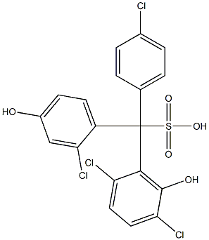 (4-Chlorophenyl)(2-chloro-4-hydroxyphenyl)(2,5-dichloro-6-hydroxyphenyl)methanesulfonic acid Structure