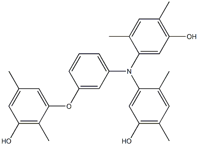 N,N-Bis(5-hydroxy-2,4-dimethylphenyl)-3-(3-hydroxy-2,5-dimethylphenoxy)benzenamine Structure