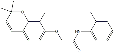 2-[[2,2-Dimethyl-8-methyl-2H-1-benzopyran-7-yl]oxy]-2'-methylacetanilide 구조식 이미지