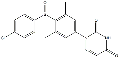 2-[4-(4-Chlorophenylsulfinyl)-3,5-dimethylphenyl]-1,2,4-triazine-3,5(2H,4H)-dione 구조식 이미지