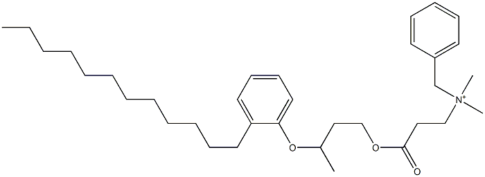 N,N-Dimethyl-N-benzyl-N-[2-[[3-(2-dodecylphenyloxy)butyl]oxycarbonyl]ethyl]aminium 구조식 이미지