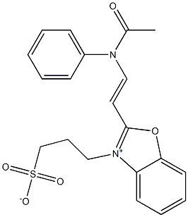 2-[2-[Acetyl(phenyl)amino]ethenyl]-3-(3-sulfonatopropyl)benzoxazolium 구조식 이미지