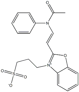 2-[2-[Acetyl(phenyl)amino]ethenyl]-3-(3-sulfonatopropyl)benzoxazolium Structure