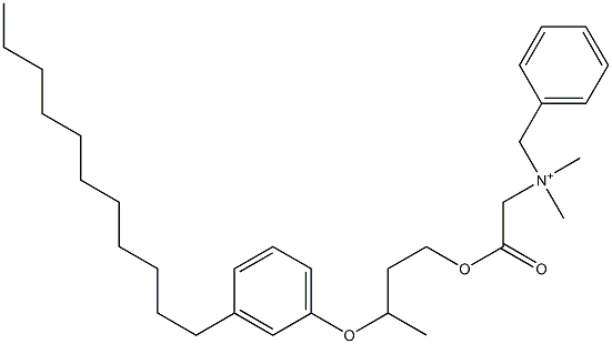 N,N-Dimethyl-N-benzyl-N-[[[3-(3-undecylphenyloxy)butyl]oxycarbonyl]methyl]aminium 구조식 이미지