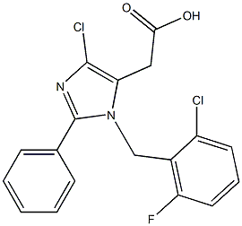 4-Chloro-1-(2-chloro-6-fluorobenzyl)-2-(phenyl)-1H-imidazole-5-acetic acid 구조식 이미지