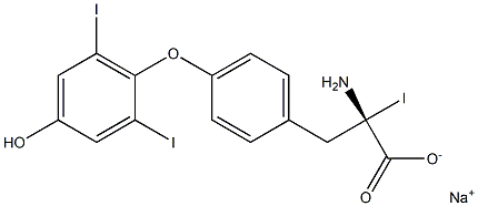 (S)-2-Amino-3-[4-(4-hydroxy-2,6-diiodophenoxy)phenyl]-2-iodopropanoic acid sodium salt Structure