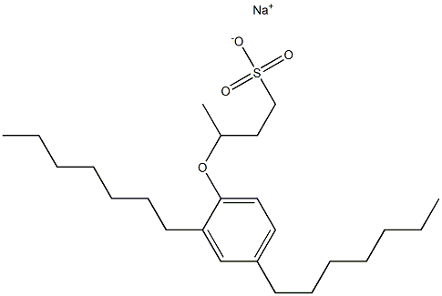 3-(2,4-Diheptylphenoxy)butane-1-sulfonic acid sodium salt Structure