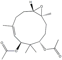 (1S,4S,6S,7Z,11S)-1,5,5,8-Tetramethyl-12-oxabicyclo[9.1.0]dodec-7-ene-4,6-diol diacetate 구조식 이미지