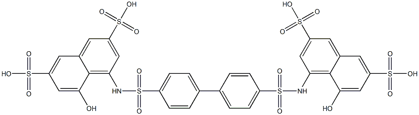 5,5'-Dihydroxy[4,4'-[(1,1'-biphenyl-4,4'-diyl)di(sulfonylimino)]bis(2,7-naphthalenedisulfonic acid)] 구조식 이미지
