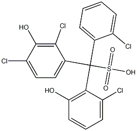 (2-Chlorophenyl)(2-chloro-6-hydroxyphenyl)(2,4-dichloro-3-hydroxyphenyl)methanesulfonic acid Structure