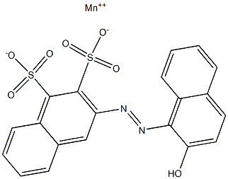 2-[(2-Hydroxy-1-naphtyl)azo]-3,4-naphthalenedisulfonic acid manganese(II) salt 구조식 이미지