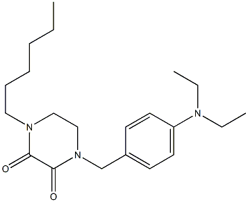 1-[4-(Diethylamino)benzyl]-4-hexyl-2,3-piperazinedione Structure