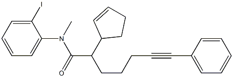 2-(2-Cyclopentenyl)-7-phenyl-N-(2-iodophenyl)-N-methyl-6-heptynamide 구조식 이미지