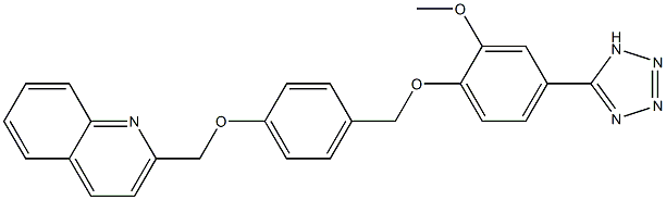2-[4-[4-(1H-Tetrazol-5-yl)-2-methoxyphenoxymethyl]phenoxymethyl]quinoline 구조식 이미지