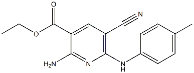 2-Amino-5-cyano-6-(4-methylanilino)pyridine-3-carboxylic acid ethyl ester Structure