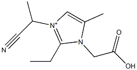 3-(1-Cyanoethyl)-2-ethyl-5-methyl-1-(carboxymethyl)-1H-imidazol-3-ium Structure