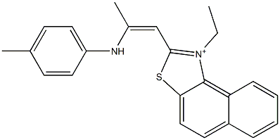 1-Ethyl-2-[2-[(4-methylphenyl)amino]-1-propenyl]naphtho[1,2-d]thiazol-1-ium Structure