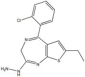 5-(o-Chlorophenyl)-7-ethyl-2-hydrazino-3H-thieno[2,3-e]-1,4-diazepine Structure