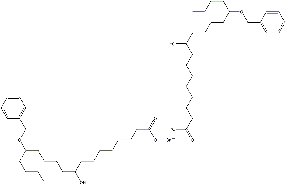 Bis(14-benzyloxy-9-hydroxystearic acid)barium salt Structure