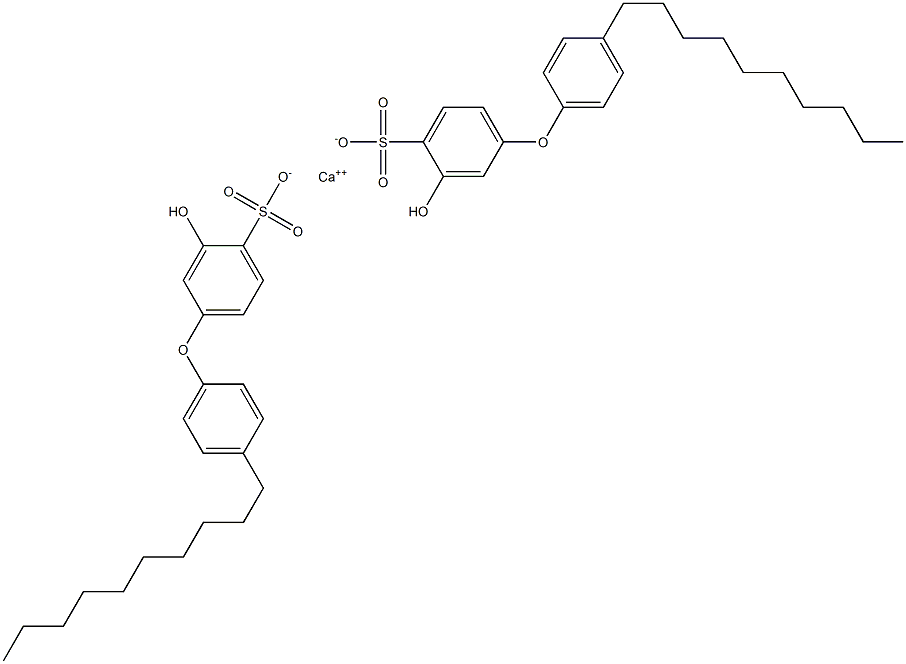 Bis(3-hydroxy-4'-decyl[oxybisbenzene]-4-sulfonic acid)calcium salt 구조식 이미지