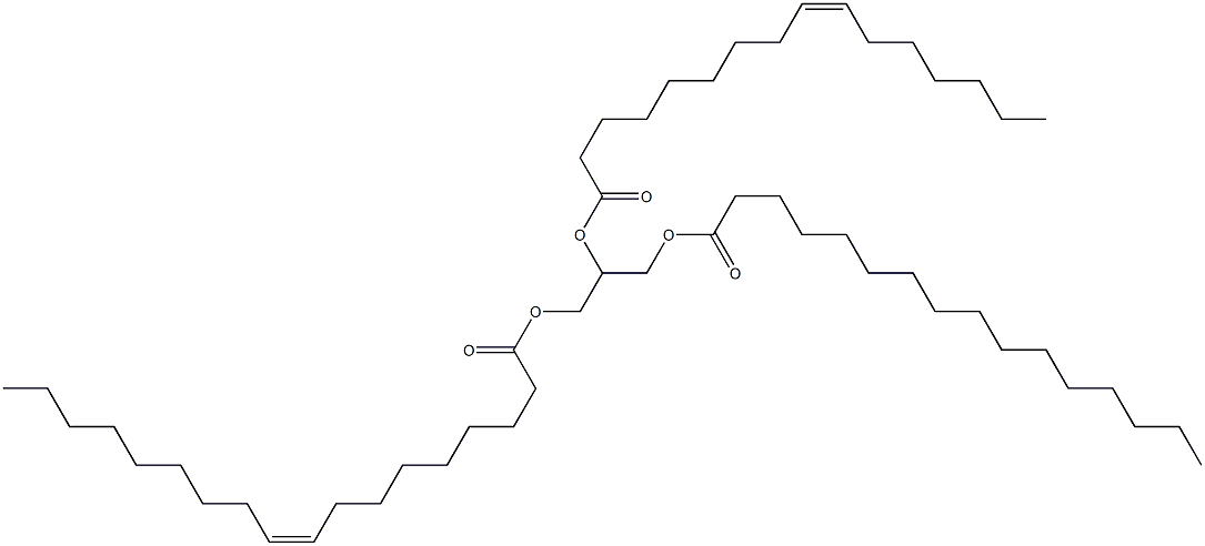 L-Glycerol 1-palmitate 2-palmitoleate 3-oleate 구조식 이미지