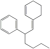 3-(2-Phenylhexylidene)-1-cyclohexene 구조식 이미지