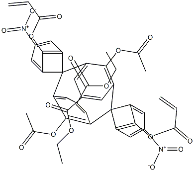 3,5-[[2-(Acetyloxy)-5-(ethoxycarbonyl)-1,3-phenylene]bis[methylene[2-(acetyloxy)-5-nitro-1,3-phenylene]methylene]]-4-(acetyloxy)benzoic acid ethyl ester 구조식 이미지