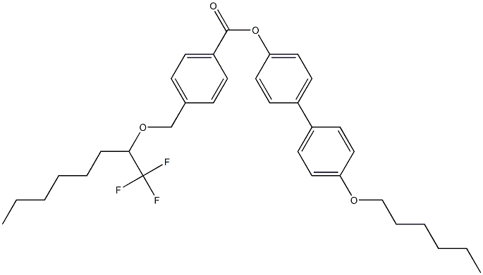 4-[[1-(Trifluoromethyl)heptyl]oxymethyl]benzoic acid 4'-hexyloxy-1,1'-biphenyl-4-yl ester 구조식 이미지