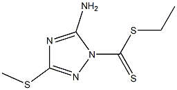 5-Amino-3-(methylthio)-1H-1,2,4-triazole-1-dithiocarboxylic acid ethyl ester 구조식 이미지