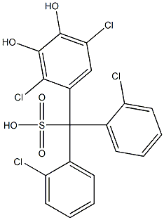 (2,5-Dichloro-3,4-dihydroxyphenyl)bis(2-chlorophenyl)methanesulfonic acid 구조식 이미지