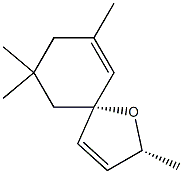 (2R,5S)-2,7,7,9-Tetramethyl-1-oxaspiro[4.5]deca-3,9-diene 구조식 이미지