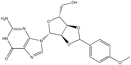 2'-O,3'-O-(p-Methoxybenzylidene)guanosine 구조식 이미지