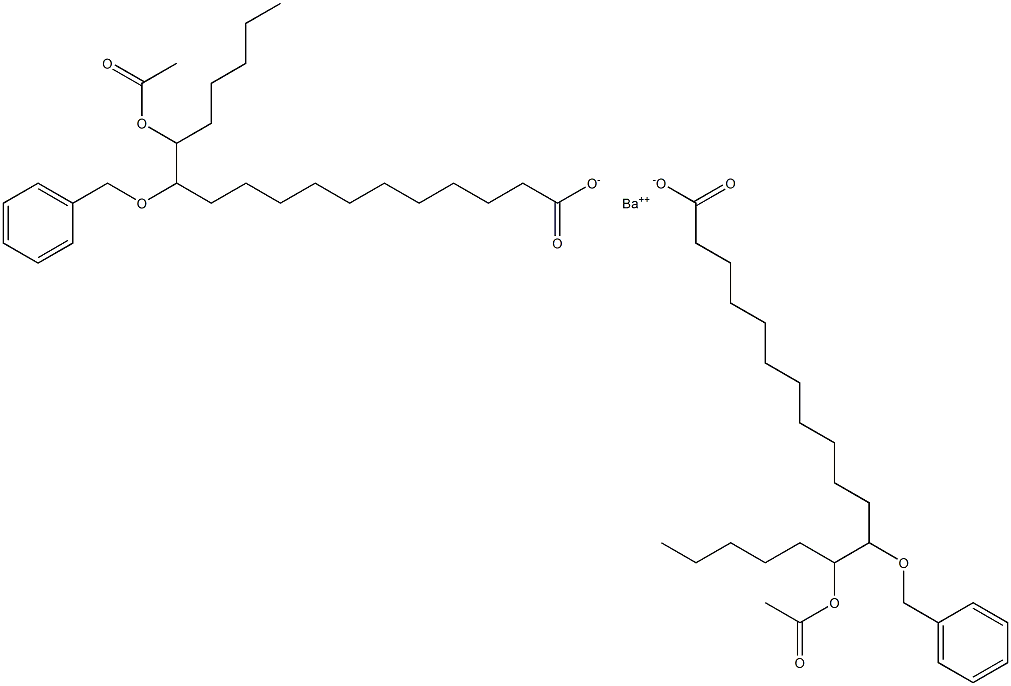 Bis(12-benzyloxy-13-acetyloxystearic acid)barium salt Structure