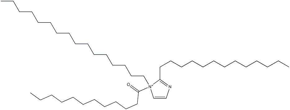 1-Hexadecyl-1-dodecanoyl-2-tridecyl-1H-imidazol-1-ium 구조식 이미지