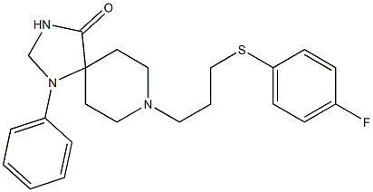 8-[3-[(4-Fluorophenyl)thio]propyl]-1-phenyl-1,3,8-triazaspiro[4.5]decan-4-one 구조식 이미지