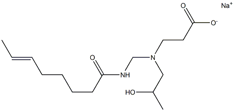 3-[N-(2-Hydroxypropyl)-N-(6-octenoylaminomethyl)amino]propionic acid sodium salt 구조식 이미지