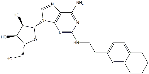 2-[2-[(5,6,7,8-Tetrahydronaphthalen)-2-yl]ethylamino]adenosine Structure