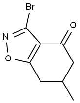 3-Bromo-4,5,6,7-tetrahydro-6-methyl-1,2-benzisoxazol-4-one 구조식 이미지