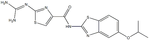 2-(Diaminomethyleneamino)-N-(5-isopropyloxy-2-benzothiazolyl)thiazole-4-carboxamide Structure